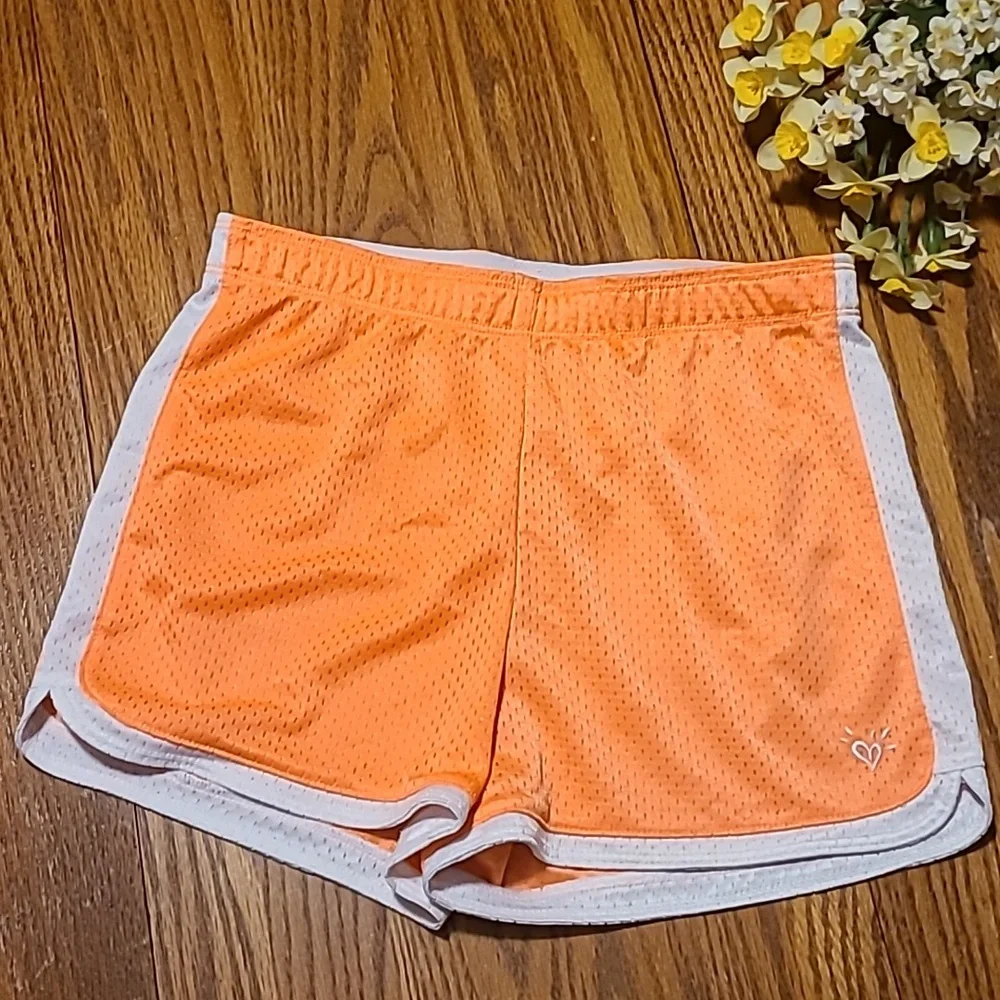 Justice Vibrant Orange and White Athletic Shorts - Girl's 12